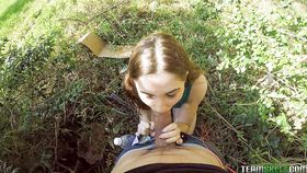 Outdoor sex with dick-swallowing young teenager slut Molly Jane