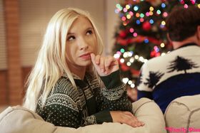 Xmas threesome with beautiful teenage babes Angel Smalls & Kenzie Reeves