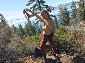 Amateur Kristen Scott & Sierra Nicole show some firm hot ass in the wilderness
