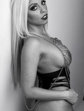 Busty Britney in black and white