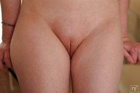 Young teen girl Evelina masturbating her freshly shaved vagina