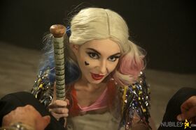 Blond teen Lacy Lennon licks a cock before doggystyle sex in cosplay attire