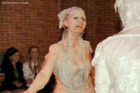 Kinky fetish ladies make some fully clothed mud wrestling action