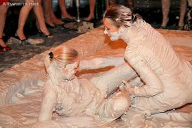 Tempting ladies spend some good time having wild and messy catfight