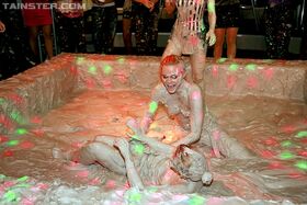 Fuckable european blonde chicks are into wild mud wrestling