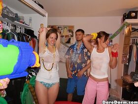 Hot Amberr's coed graduation party turns into massive drunk orgy