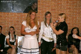 Tempting european gals make some messy fully clothed catfight action