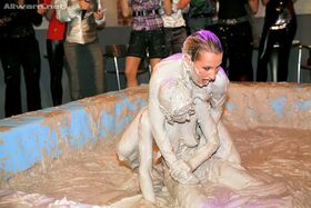 Fuckable fetish lady Lexxis Brown is into messy mud wrestling