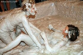 Kinky european fetish gals making some wild mud wrestling action