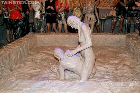 Sexy european fetish lady Eliss Fire is into wild and messy mud wrestling