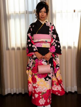 Gorgeous Japanese geisha poses in her new kimono