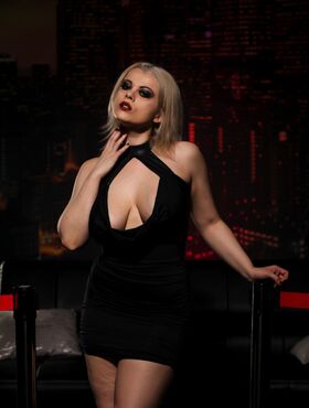 Nadia White looking hot in her black dress