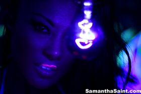 Samantha black light lesbian fun