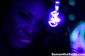 Samantha black light lesbian fun