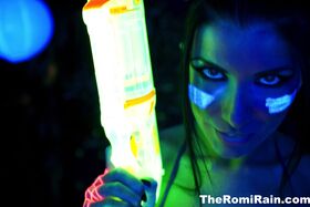 Sexy Romi the black-light hunter