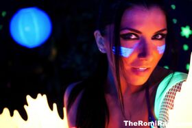 Sexy Romi the black-light hunter