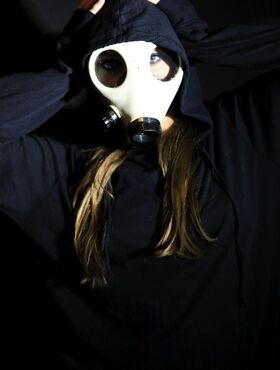 Dani in a gasmask