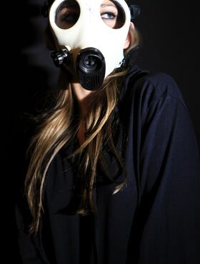 Dani in a gasmask