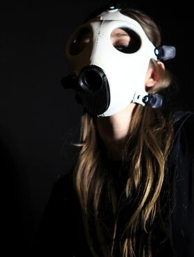 Dani in a gasmask