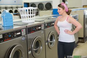 Cali Hayes shows off her hot body after stripping in the laundry room