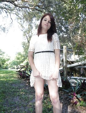 Outdoor posing session with a slutty teenager such as Kaisey Dean