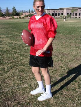 Cute football bitch Ruby Ryder strips her uniform and shows her lovely body