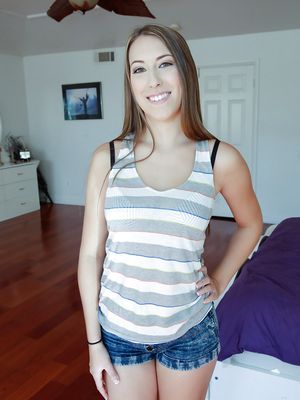 She's New - Stunning big ass babe Kimber Lee showing off her round booty in shorts