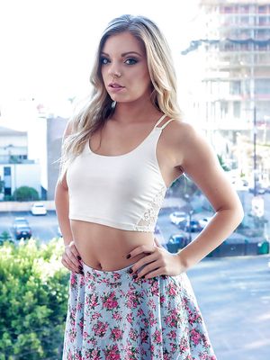 Teens Love Anal - Amateur blonde babe Trisha Parks exposing nice teen ass underneath skirt