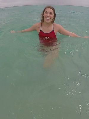 Teens Love Money - Teen babe Kimber Lee flashing large natural tits in the ocean