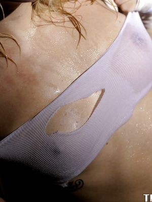 The Real Workout - Voluptuous teen in wet clothes Lia Lor revealing her perky tits