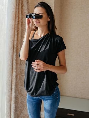 The Life Erotic - Slim teen Cristin masturbates while spying on her neighbors with binoculars