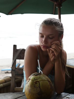 Metart - Beautiful teen Elin free her perfect body from bathing suit on seaside beach