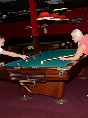 MILF Hunter - Curvy slut gets nailed on a pool table and jizzed over her big jugs